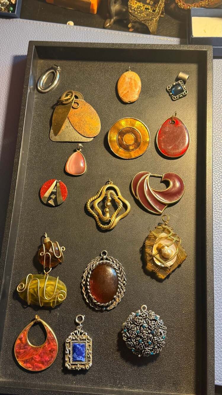Collection of 16 Vintage Pendants and Charms